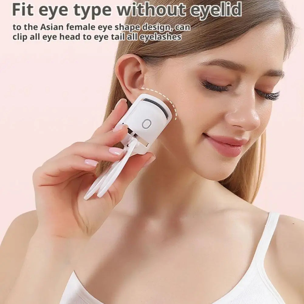 Rechargeable Curler With Silicone Pads Eyelash Electric Heated Curler Natural Looking Curls Portable Lash Styling Makeup Tool