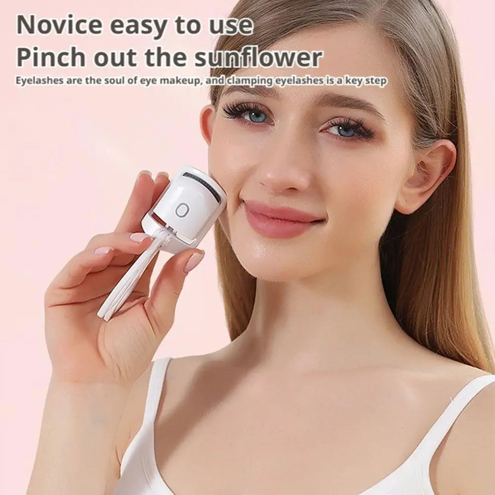 Rechargeable Curler With Silicone Pads Eyelash Electric Heated Curler Natural Looking Curls Portable Lash Styling Makeup Tool