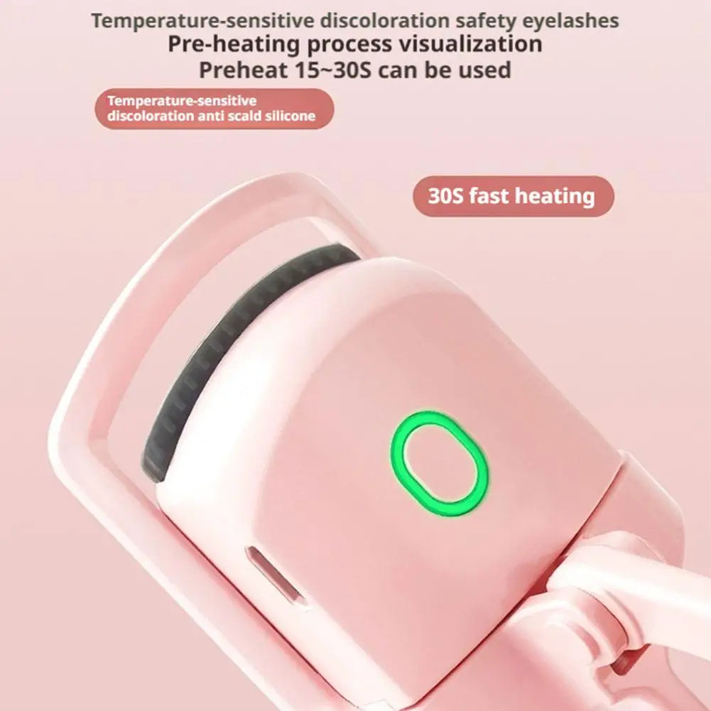 Rechargeable Curler With Silicone Pads Eyelash Electric Heated Curler Natural Looking Curls Portable Lash Styling Makeup Tool