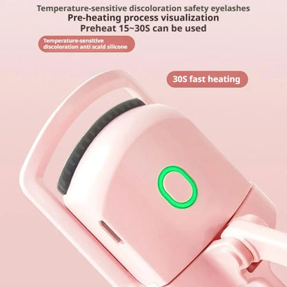 Rechargeable Curler With Silicone Pads Eyelash Electric Heated Curler Natural Looking Curls Portable Lash Styling Makeup Tool