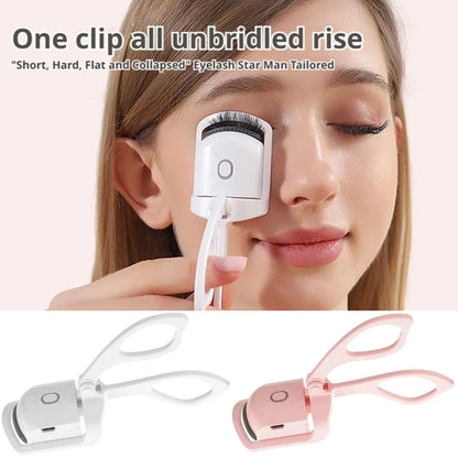 Rechargeable Curler With Silicone Pads Eyelash Electric Heated Curler Natural Looking Curls Portable Lash Styling Makeup Tool