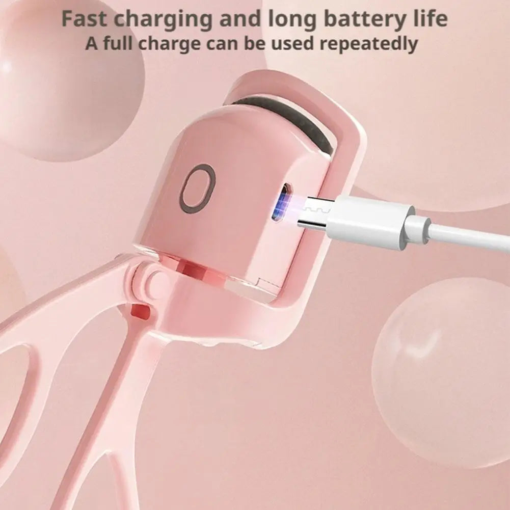 Rechargeable Curler With Silicone Pads Eyelash Electric Heated Curler Natural Looking Curls Portable Lash Styling Makeup Tool