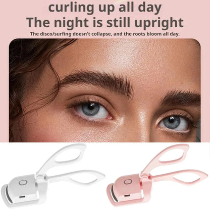 Rechargeable Curler With Silicone Pads Eyelash Electric Heated Curler Natural Looking Curls Portable Lash Styling Makeup Tool